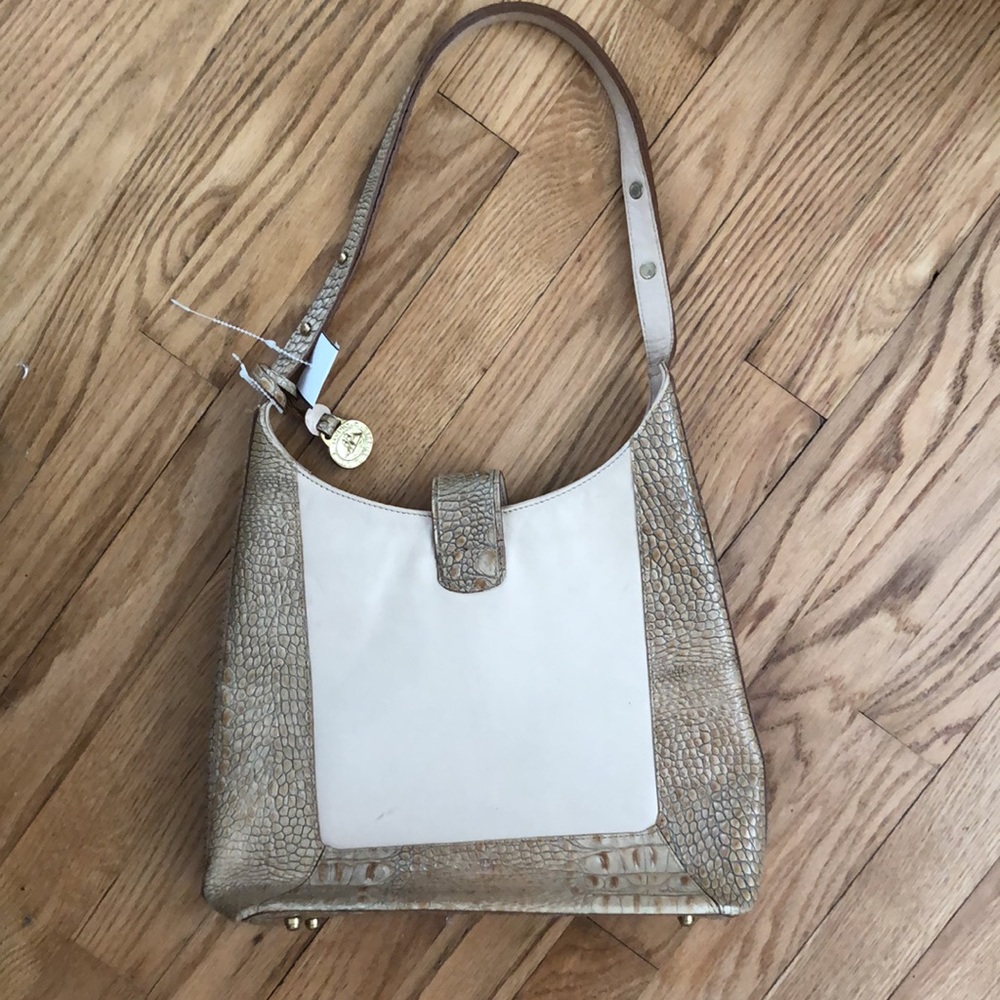 BRAHMIN CROC ITALIAN LEATHER SHOULDER PURSE - Picture 5 of 8